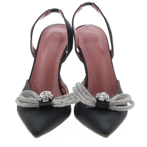 Stunning, sparkly, pretty, comfortable, fancy sling back satin heels - Picture 1 of 5